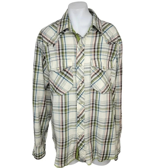 Ariat  Women's Plaid Western Fringe Snap Button Down Top Size Medium - Picture 1 of 8